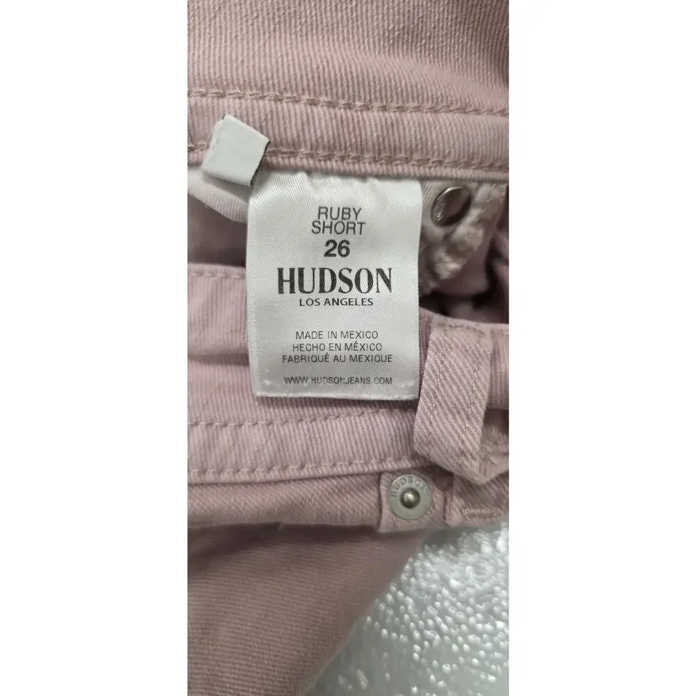 Hudson Women’s Ruby Denim Shorts Ruby Size 26 Mid Thigh Color Pale Pink